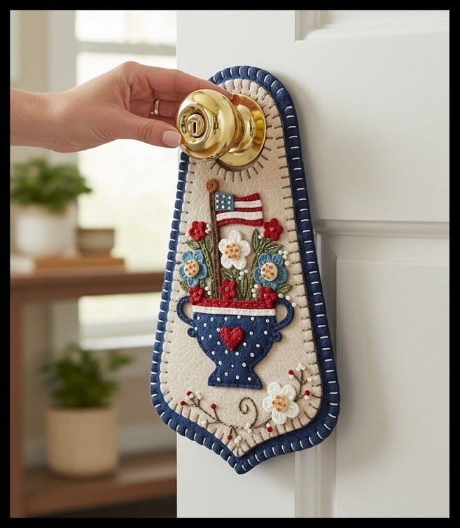 America The Beautiful Doorknob Hanger